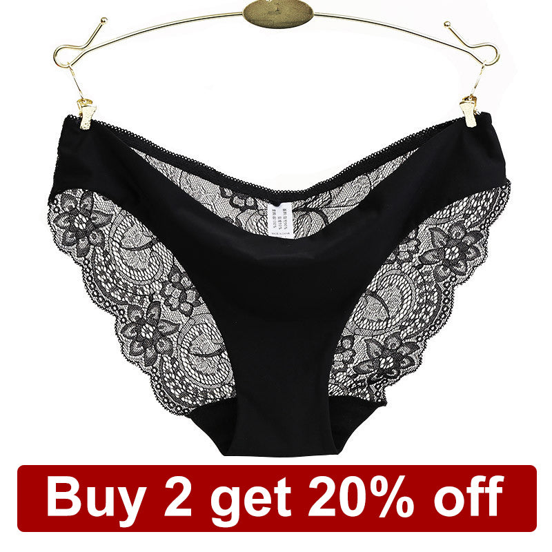 Women's Sexy Lace Panties Seamless Cotton Crotch Breathable Ladies Low-Rise Lingerie Underwear Comfortable Underpants Brief