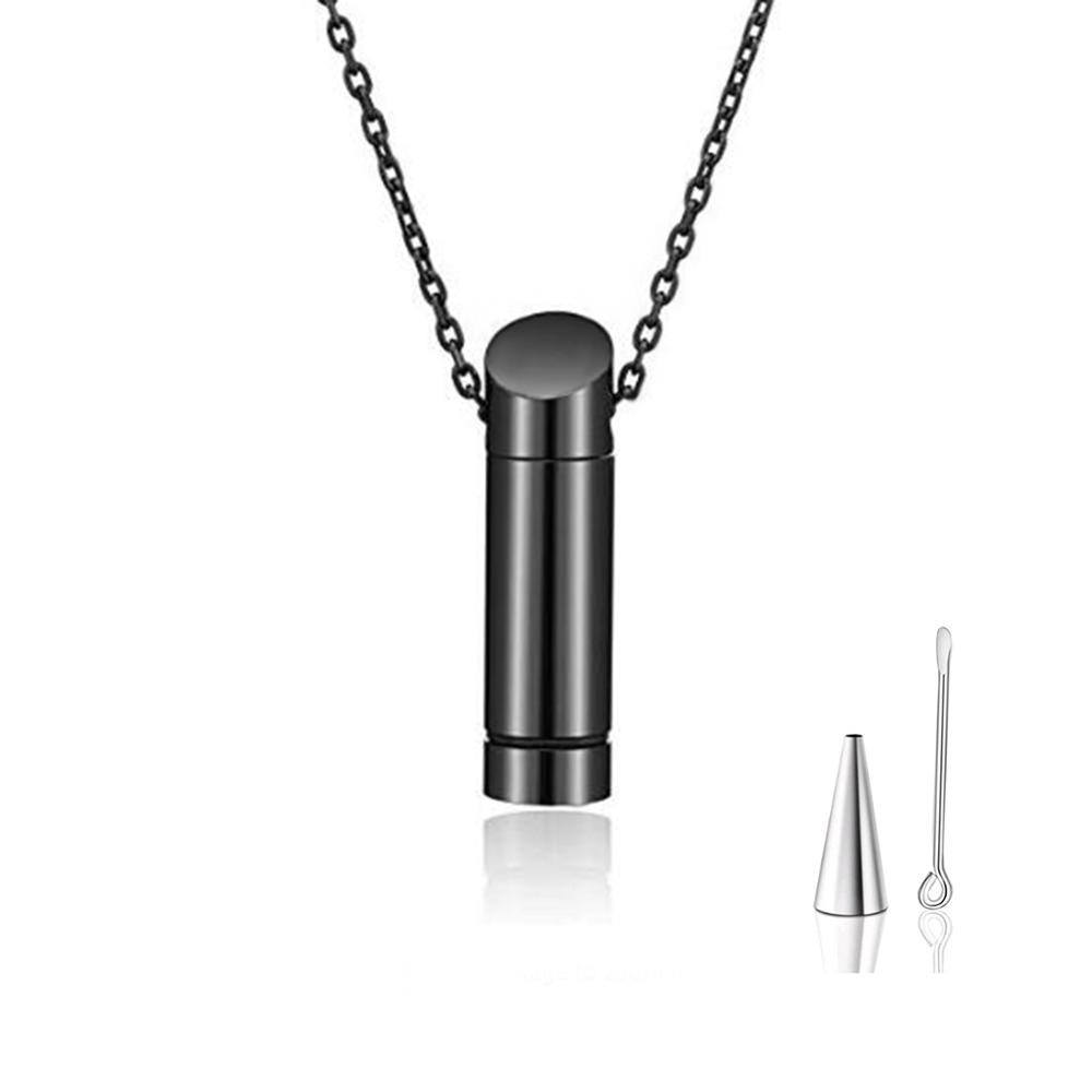 Stainless Steel 3 Colors Cremation Jewelry Ash Urn Necklace Pendant For Men Hip Hop Male Gifts