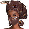 African Headwrap Earrings Hair Accessories Scarf Bonnet Ankara Wax Fabric Head Turban African Headscarf Mask Match Print A20H004