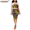 African wax summer bodycon dresses for women AFRIPRIDE tailor made adjustable sleeves knee length women party dress A1925006 - Surprise store