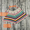 Hand Crochet Bikini Set Beach Women Swimwear Chain Tube Top Stripe Swimsuit Suit