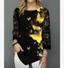 Shirt Blouse Women Plus size 5XL Fashion New Spring Summer print Black Tops 3/4 Lace Sleeve Elasticity Female Shirt Casua - Surprise store