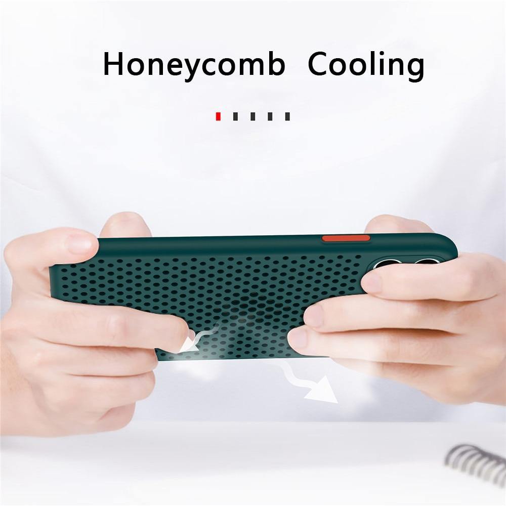Hollow Cooling  Phone Case Back Cover For iPhone 11 Pro Max Breathable Soft Case For iPhone X XS Max XR SE2 9 8 7 6 6S Plus Case - Surprise store