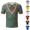 New Arrived Folk-custom T-shirts Men Summer Casual African Print V Neck Pullover Short Sleeve T-shirt Top Blouse camiseta #C - Surprise store