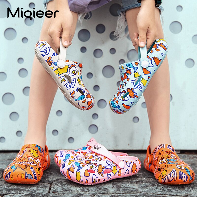 Summer Children Outdoor Sandals Boys Girls Beach Shoes Soft Non-slip Hollow Cave Shoes For Kids Baby Toddler Indoor Home Shoes