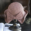 100%Raffia Bow Sun Hat Wide Brim Floppy Summer Hats For Women Beach Dome Bucket Hat Shade Hat - Surprise store