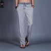 Golf Straight Pants Natural Linen Comfortable Breathable Men Summer Leisure Thin Flax Hemp Trousers Male Slim Lace-up City walk - Surprise store