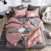 2021 New AB side bedding solid simple bedding set Modern duvet cover set king queen full twin bed linen brief bed flat sheet set