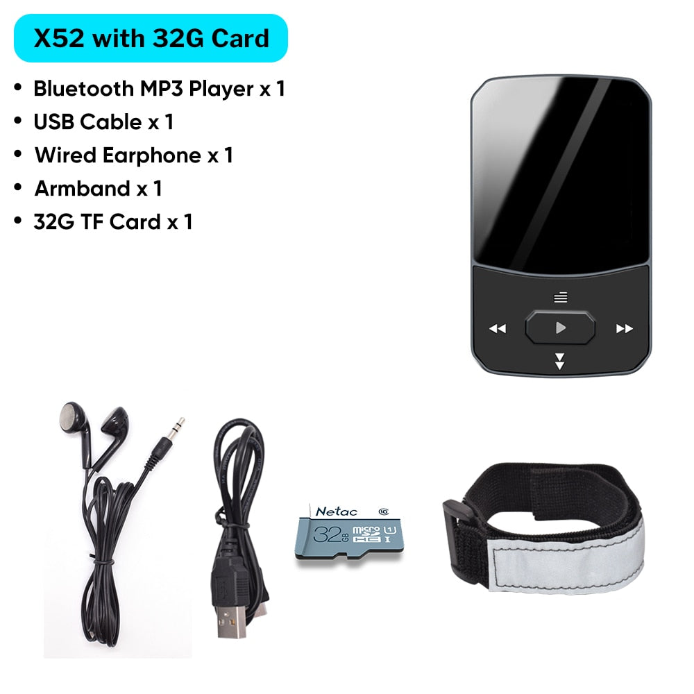 Deelife Sport Bluetooth MP3 Player for Running with Music Play Armband Portable Clip Pedometer FM Radio TF Recording Mini Mp 3