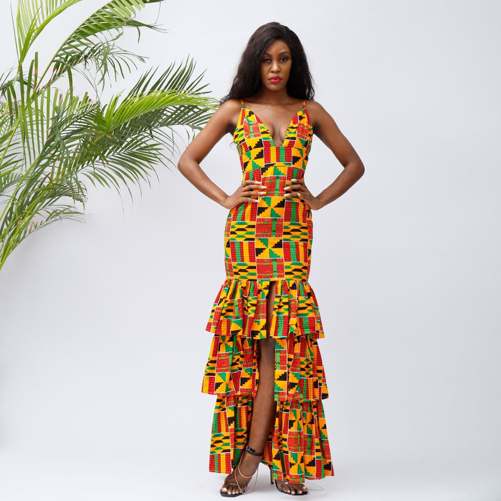 african dresses for women 2021 Kente dresses african women ankara dresses women wedding dresses cotton wax traditional clothing