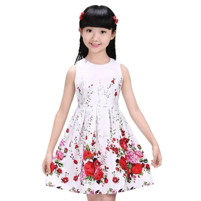 Summer Girls Dress 12 Children's Clothing Short Sleeve Sweet Dress 9 Student Fashion Dresses 8 Kids 7 Years Old 5 Princess Dress