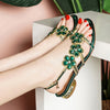 WUYAZQI Sandals women's new high heel crystal inlaid diamond wedding shoes open toe fashion Bohemian women's Roman shoes B8
