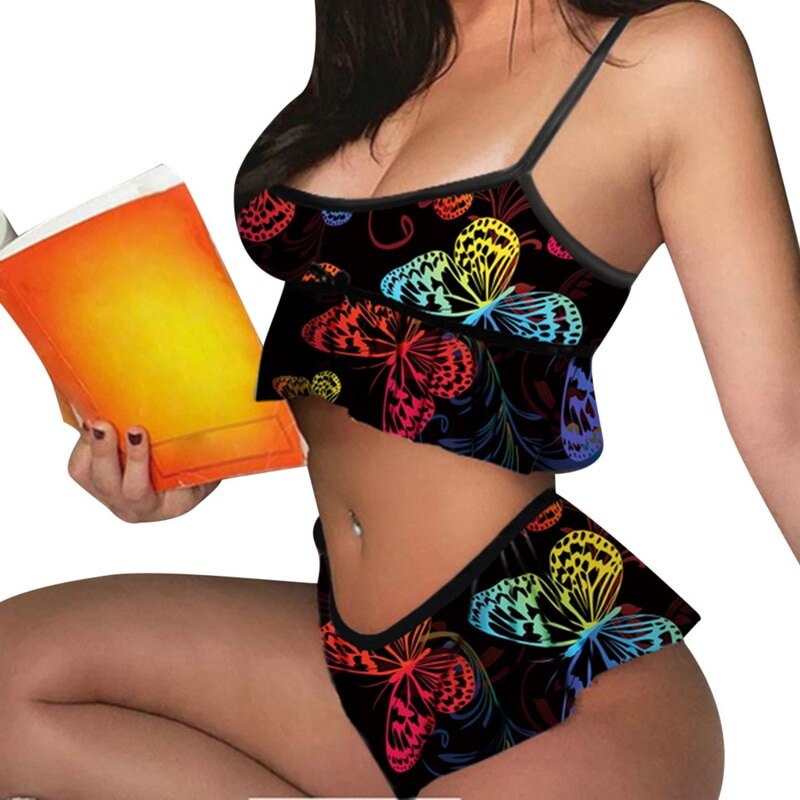 2021 Pajama Sets Sexy Lips Print Women Pajamas With Pants+Short Sleeve Sleepwear Pijama Nightie Home Clothes Pyjama Pour Femme