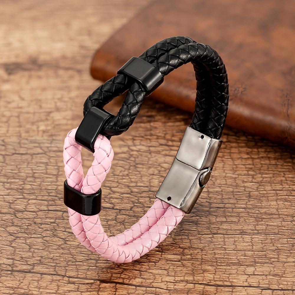 24 Style Classic Men Leather Bracelet Simple Metal Magnetic Button Hand-woven Rope Unisex Women Bangles 2020 Jewelry Accessories