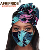 African 2 Piece for Women Headband Headwear Floral Turban Head Scarf Ladies Head Wrap Hair Accessories Match Print Mask A20H015