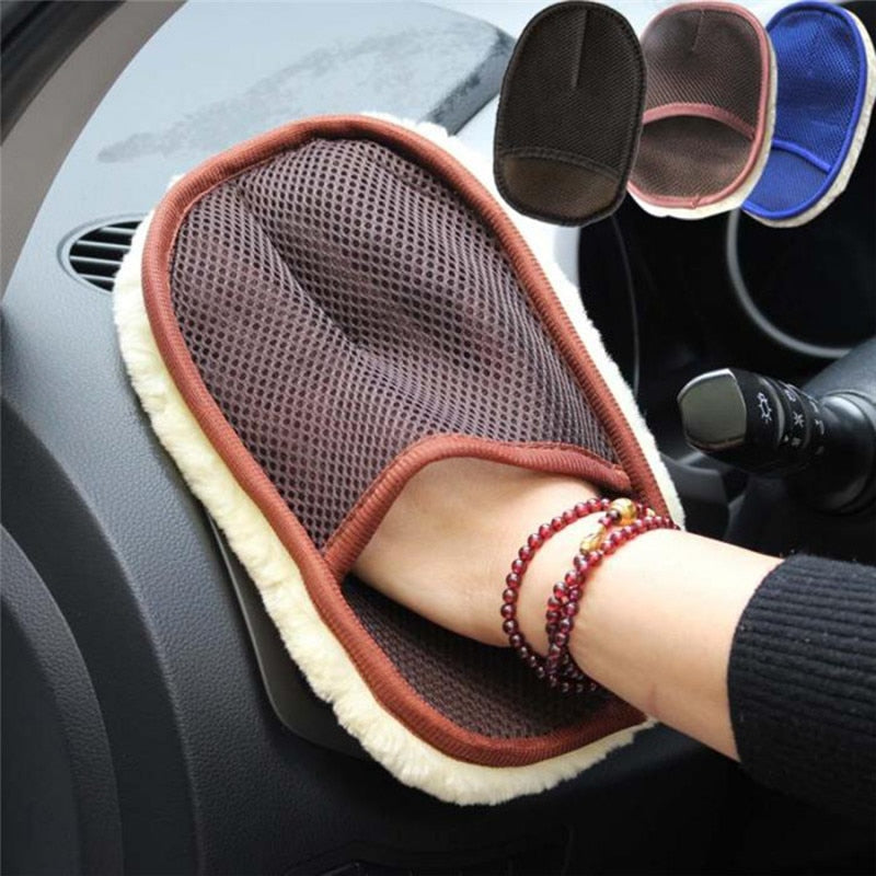 Car Imitation Wool Wash Gloves Soft Cleaning Gloves Motorcycle Washer Care Car Cleaning Tool Car Accessories