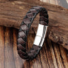 Trendy Men Jewelry Red Braided Leather Rope Bracelet Black Magnetic Buckle Bracelets Punk Men Wrist Band Pulsera Hombre
