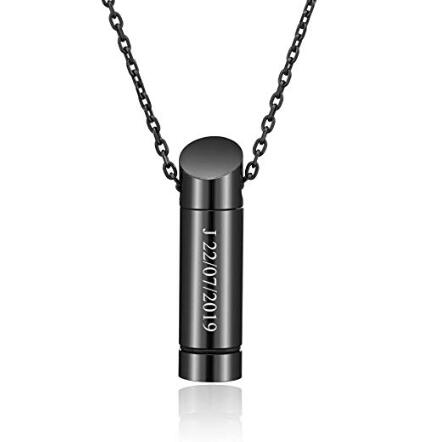 Stainless Steel 3 Colors Cremation Jewelry Ash Urn Necklace Pendant For Men Hip Hop Male Gifts