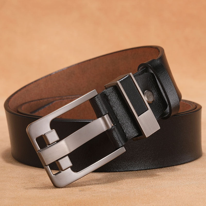 Men Belt Genuine Leather Luxury High Quality Plus Large Size 130 140 150cm Business Pin Buckle Belt Men's Jeans Accessories Man