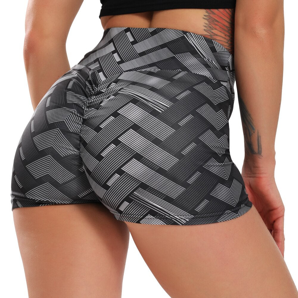 3D Mesh Sexy Yoga Shorts Women Sports Wear Fitness Short Pants Skinny Female Push Up Gym Clothing Elastic Breathable Sportwear