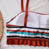 Women Plus Size 3XL 4XL Swimming Suit Summer Striped Print Bandeau Bikini Top High Waist Swimwear Bottom Large Beachwear Biquini