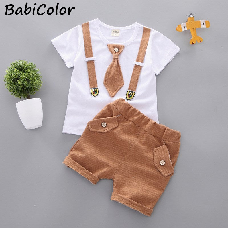 Baby boys clothing sets summer toddler fashion shirt+shorts 2pcs tracksuits for bebe boys newborn baby cotton clothes sets 2020