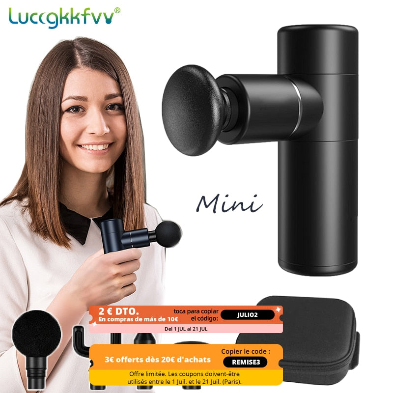 Massage Gun Mini Pocket Massager Deep Muscle Vibration Relief Pain Relax Fitness Therapy for Body Massage Relaxation