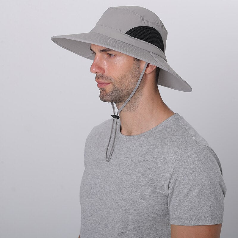 CAMOLAND 2 IN 1 Summer UPF50+ Sun Hats Women Mens Waterproof Fishing Hat With Neck Flap Hiking Cap Outdoor Bucket Hat