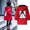 Two Sides Wear Jackets for Girl Hooded Thin Autumn Jacket Children Windbreaker for Teens Trench Coat Outwear Children's Clothing