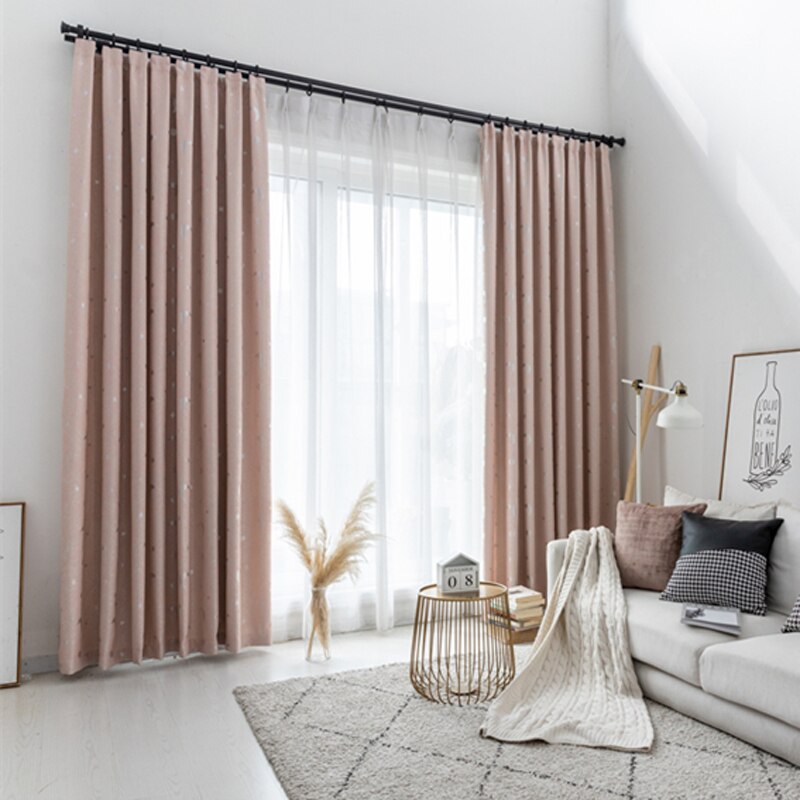 2020 Stars Design High Quality Diamond Hemp Blackout Curtain Thermal Insulated Living Room Window Shading Customized Curtains
