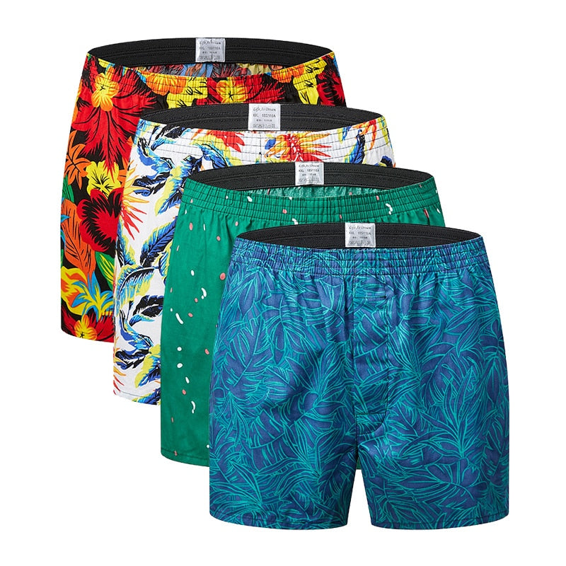3pack Classic prited Boxers Cotton Mens Underwear Trunks Woven Homme Arrow Panties Boxer with Elastic Waistband Shorts Loose men