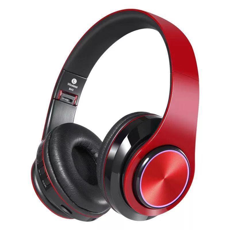 B39 Bluetooth Headphones Portable Folding Headset mp3 player With Microphone LED Colorful Lights wireless Headphone - Surprise store