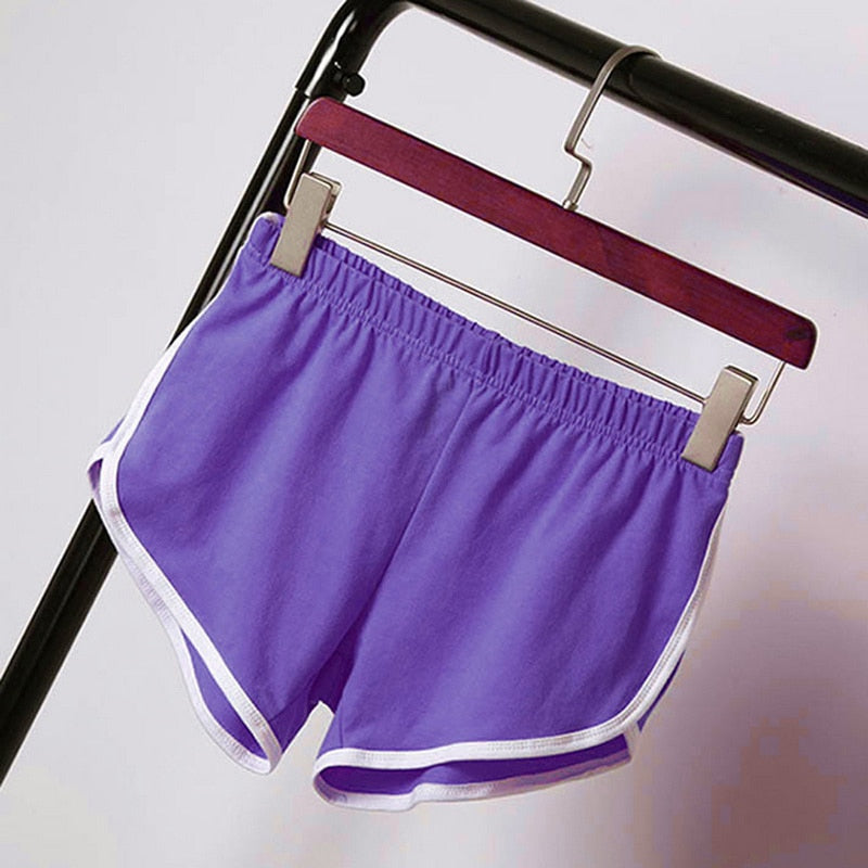 shorts women Hot Women Blend 2021 Summer Short Pants Contrast Binding Side Split Elastic Waist Patchwork Casual Beach Party