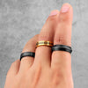 Retro Old Black Triangle Stainless Steel Mens Rings Cool Simple for Couple Lovers Male Biker Jewelry Creativity Gift Wholesale
