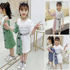 Girls Dress Summer 2021 New Girls Wear Korea Fashion Summer Style Shoulder Dress Tide Asymmetrical Dress Girls 2 To 12 Years