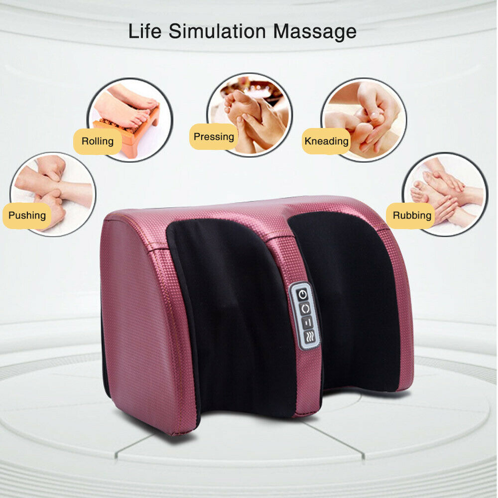 110-240V Electric Heating Foot Body Massager Relaxation Kneading Roller Vibrator Machine Reflexology Calf Leg Pain Relief Relax