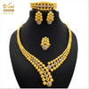 Jewelery Set Rings Jewelry Gold Plated Fashion Jewelries Women Bridal Wedding Dubai African Chokers Necklace Earrings Nigeria