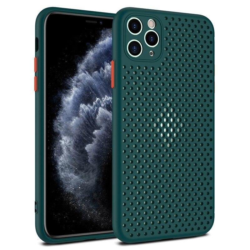 Hollow Cooling  Phone Case Back Cover For iPhone 11 Pro Max Breathable Soft Case For iPhone X XS Max XR SE2 9 8 7 6 6S Plus Case - Surprise store