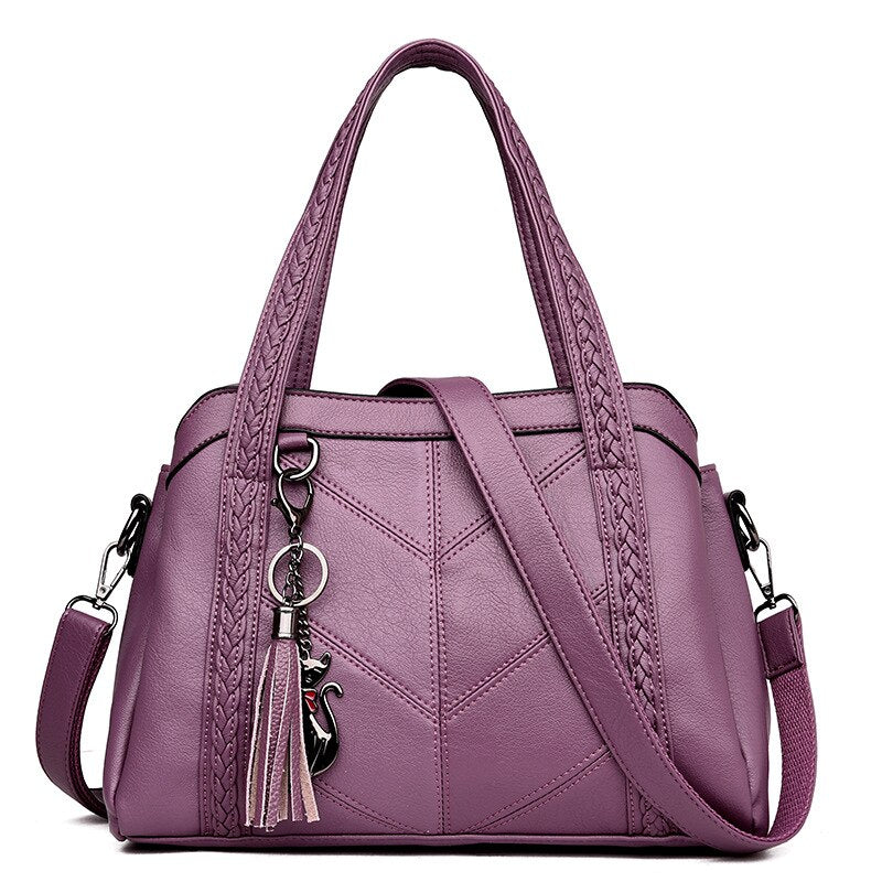 Top-Handle Bag for Women Tassel Tote Luxury Spiraea Women Shoulder Messenger Bags Designer High Quality Leather Handbag Cute Cat