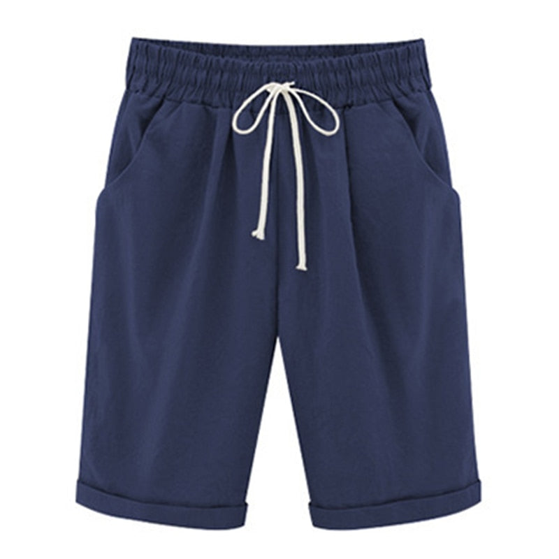 Wixra Women's Lace-Up Shorts Pockets High Waist Solid Casual Streetwear 2020 Summer Women Plus Size