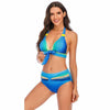 S-5XL Plus Size Neon Striped Bikini Set Push Up Women High Waist Halter Beach Swimwear Retro Bowknot Bathing Suit Swimming Suit - Surprise store