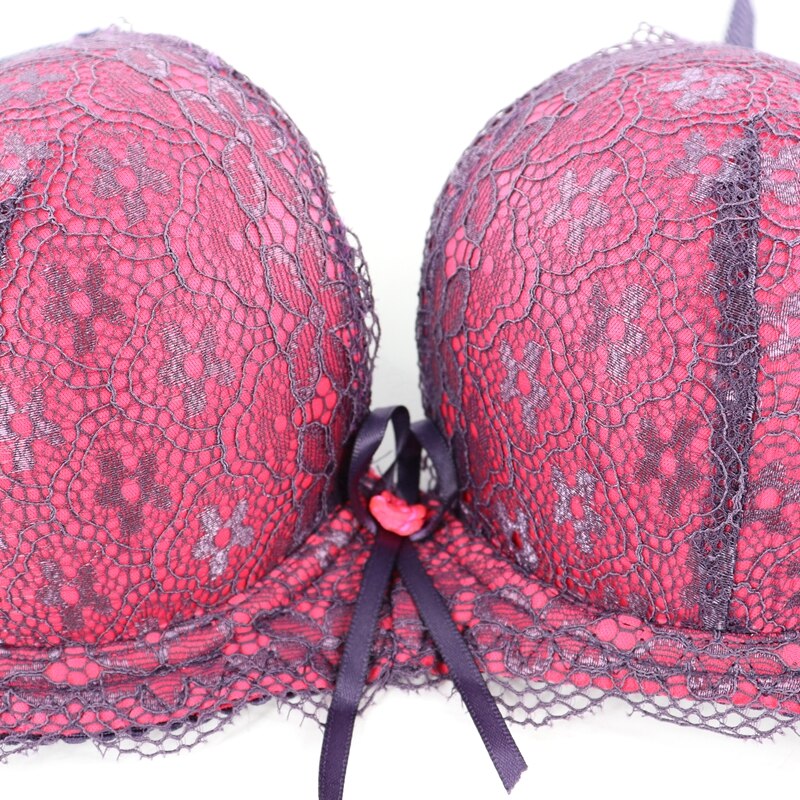 PariFairy Sexy Lace Adjusted Straps Bra Women Padded Lingerie Push Up Bras Plus Size Bra Add Two Cup Underwire Brassiere B C Cup