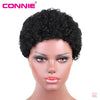 Full Machine Short Afro Curly Human Hair Wigs for Women Middle Ratio 150% Density Brazilian Remy Human Hair Wig