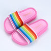 Children's Sandals for Girls Rainbow Straps Baby Slippers Kid's Summer Outdoor LED Flash lighted Slipper Luminous 1pairs/2pcs