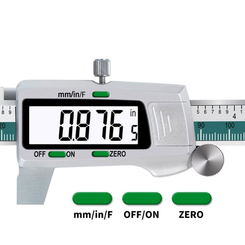 150mm Fraction/mm/inch Stainless Steel Digital Vernier Caliper Electronic Metal Pachometer Calibrator Measuring Caliber