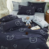 4pcs Nordic Bedding Set , Duvet Cover + Pillow Case + Bed Sheet Home Textiles Bed Sheets Set Washed Cotton A/B side Qulit Sheet