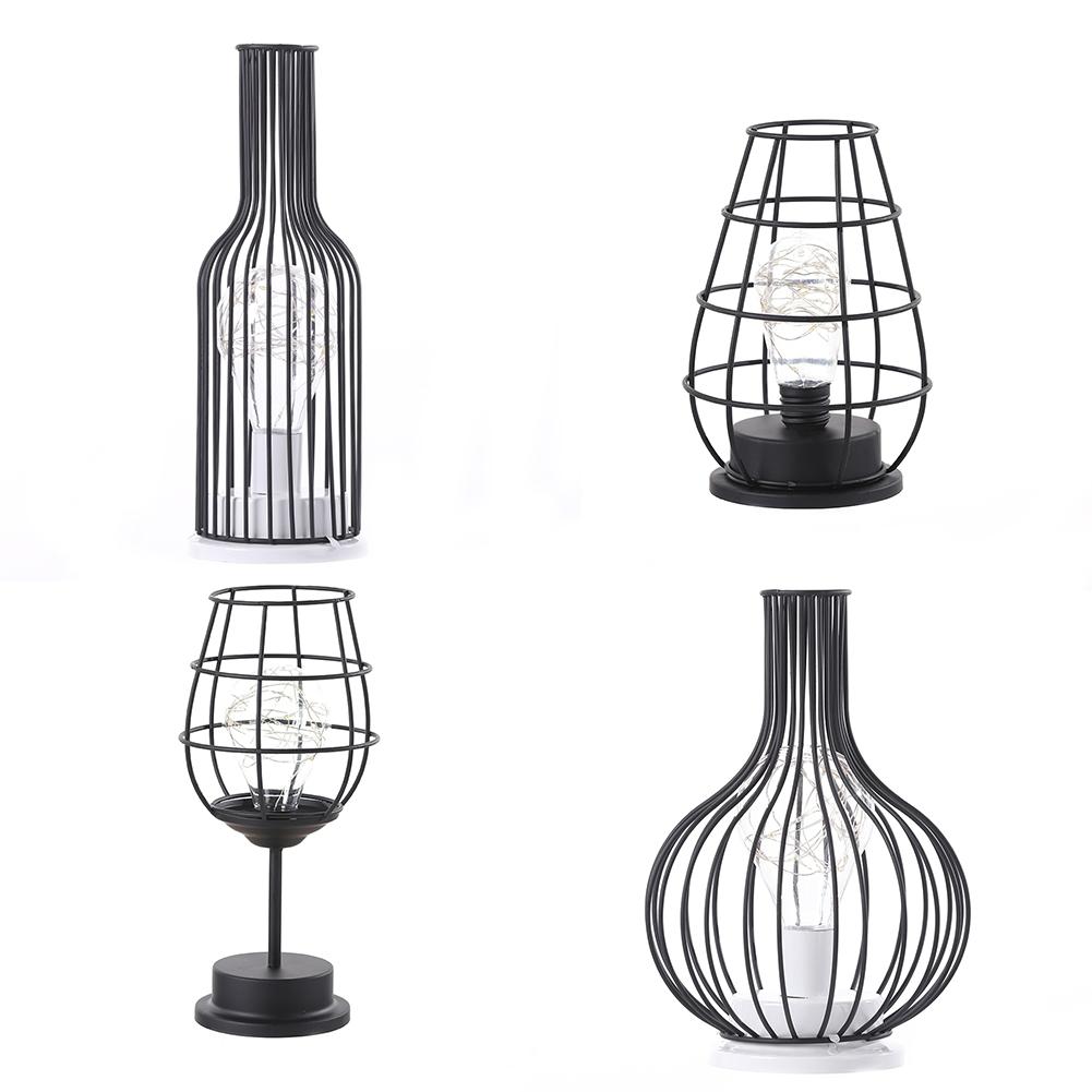 Retro Classic Lron Art Night Light LED Table Lamp Reading Lamp Bedroom Bedside Lamp Living Room Home Christmas Decoration