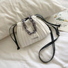 Luxury Brand Designer Women Bags 2021 Drawstring Bucket Bag With Thick Chain Crossbody Bag Branded Women's Small Handbag