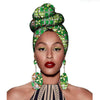 2020 fashion african headwraps+earings 2 piece sets for women bazin riche african head scarf pure cotton