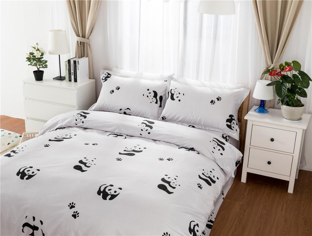 white panda cute bed linens Nordic style Bedding set Simple Duvet Cover Set Quilt cover Home textiles bedclothes queen king size